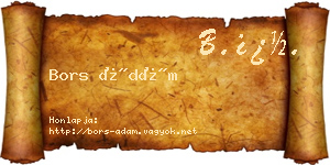 Bors Ádám névjegykártya