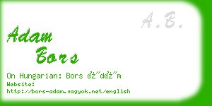 adam bors business card